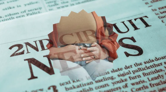 2nd Circuit Vaginal Mesh News headline featuring a woman with pelvic pain