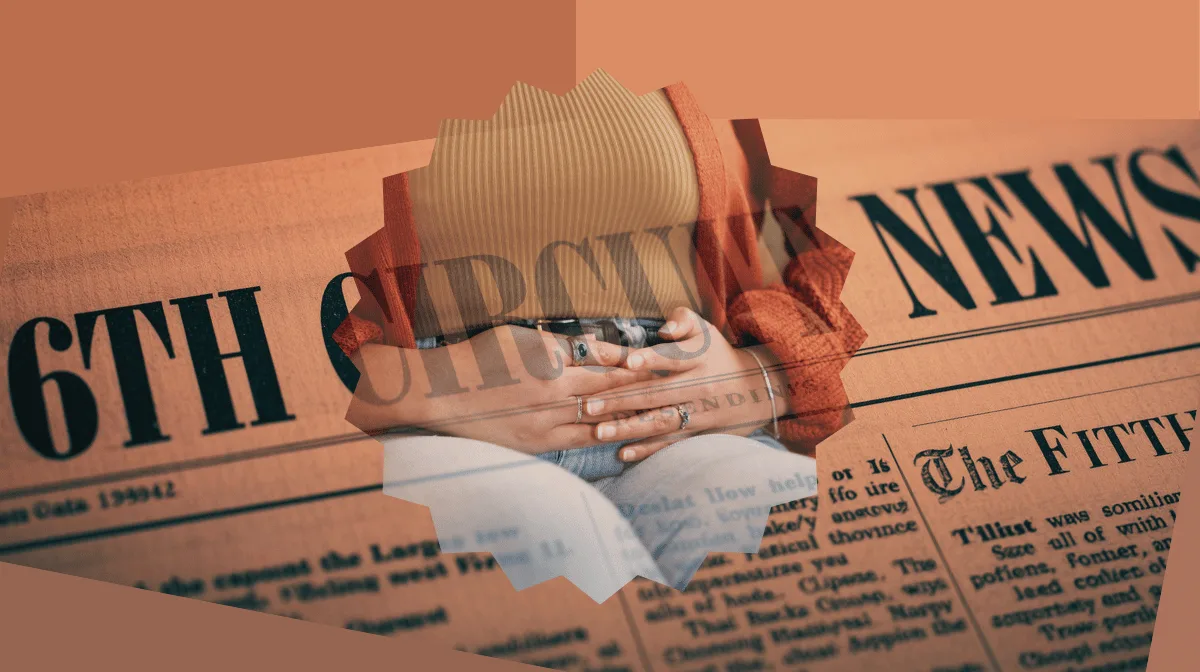 6th Circuit Vaginal Mesh News headline featuring a woman with pelvic pain