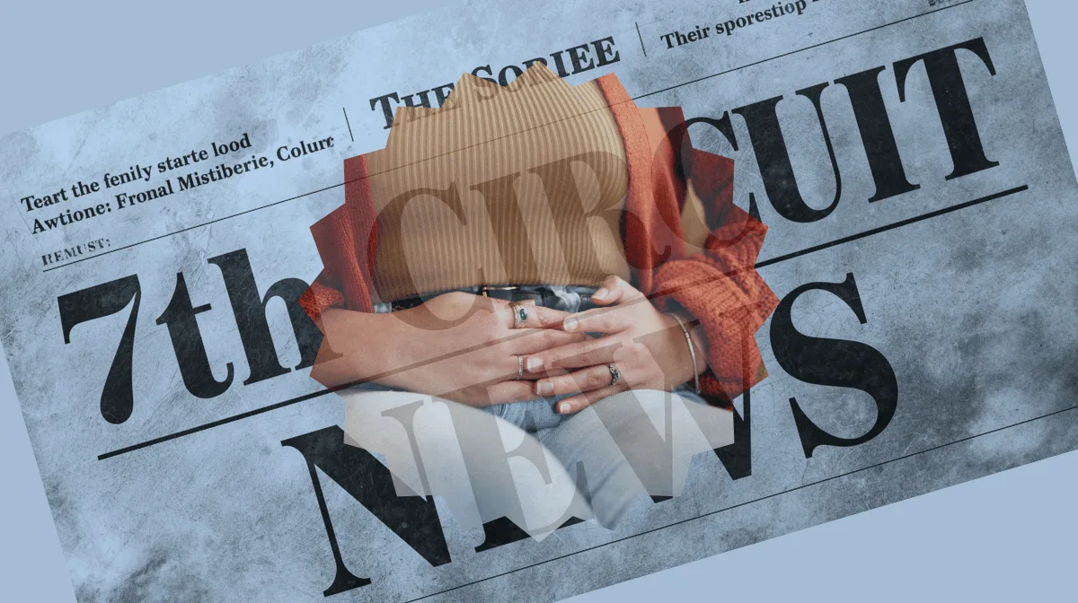 7th Circuit Vaginal Mesh News headline featuring a woman with pelvic pain