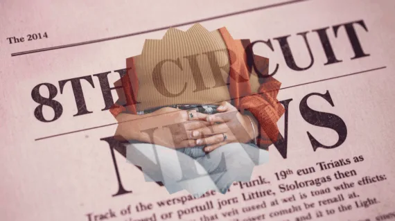 8th Circuit Vaginal Mesh News headline featuring a woman with pelvic pain