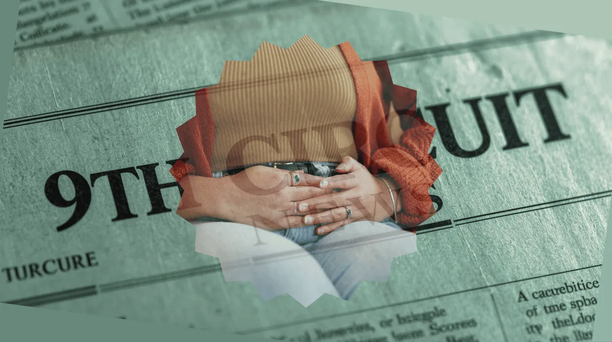 9th Circuit Vaginal Mesh News headline featuring a woman with pelvic pain